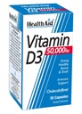 HEALTH AID VITAMIN D3 50,000IU 1*30'S