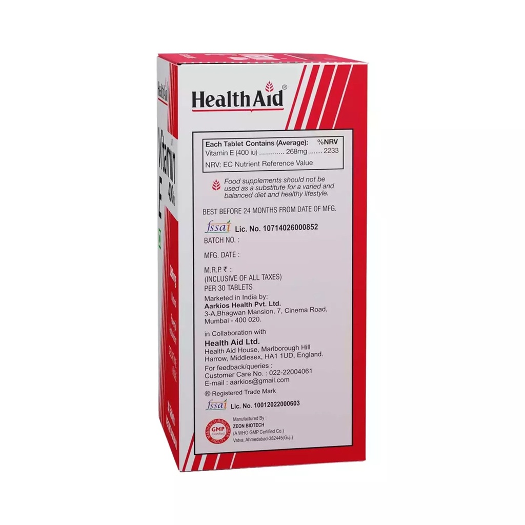 [JPR-0126] HEALTH AID VITAMIN E 400I.U 30'S