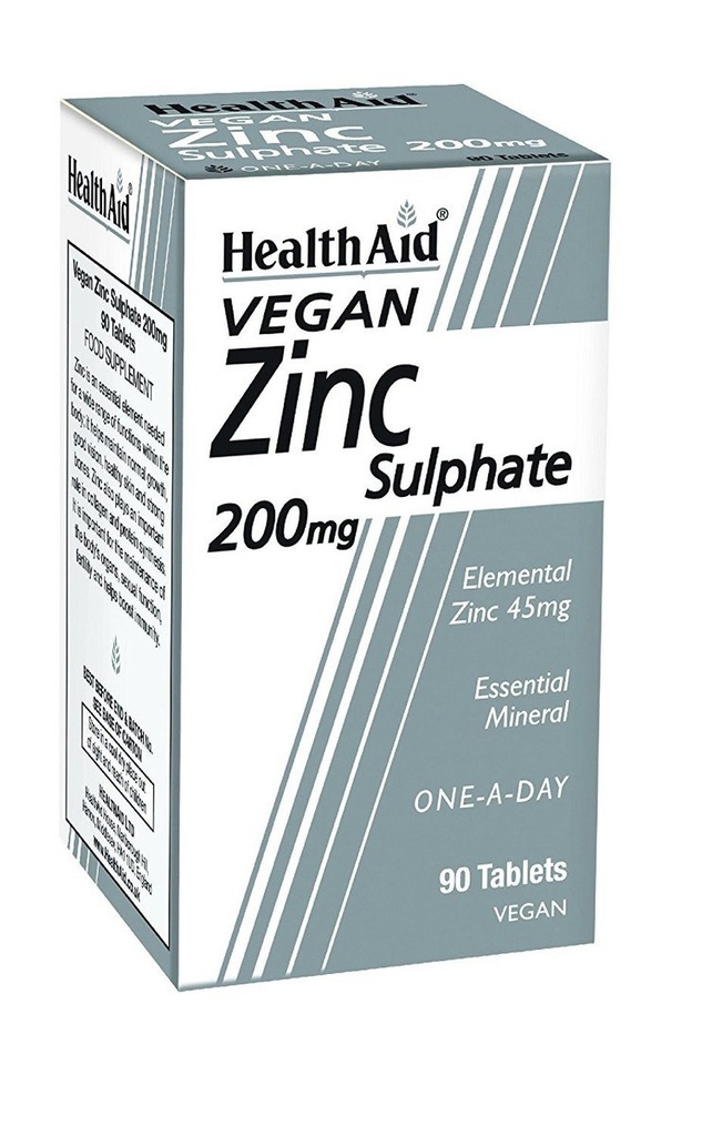 [JPR-0132] HEALTH AID ZINC SULPHATE 200MG 90'S