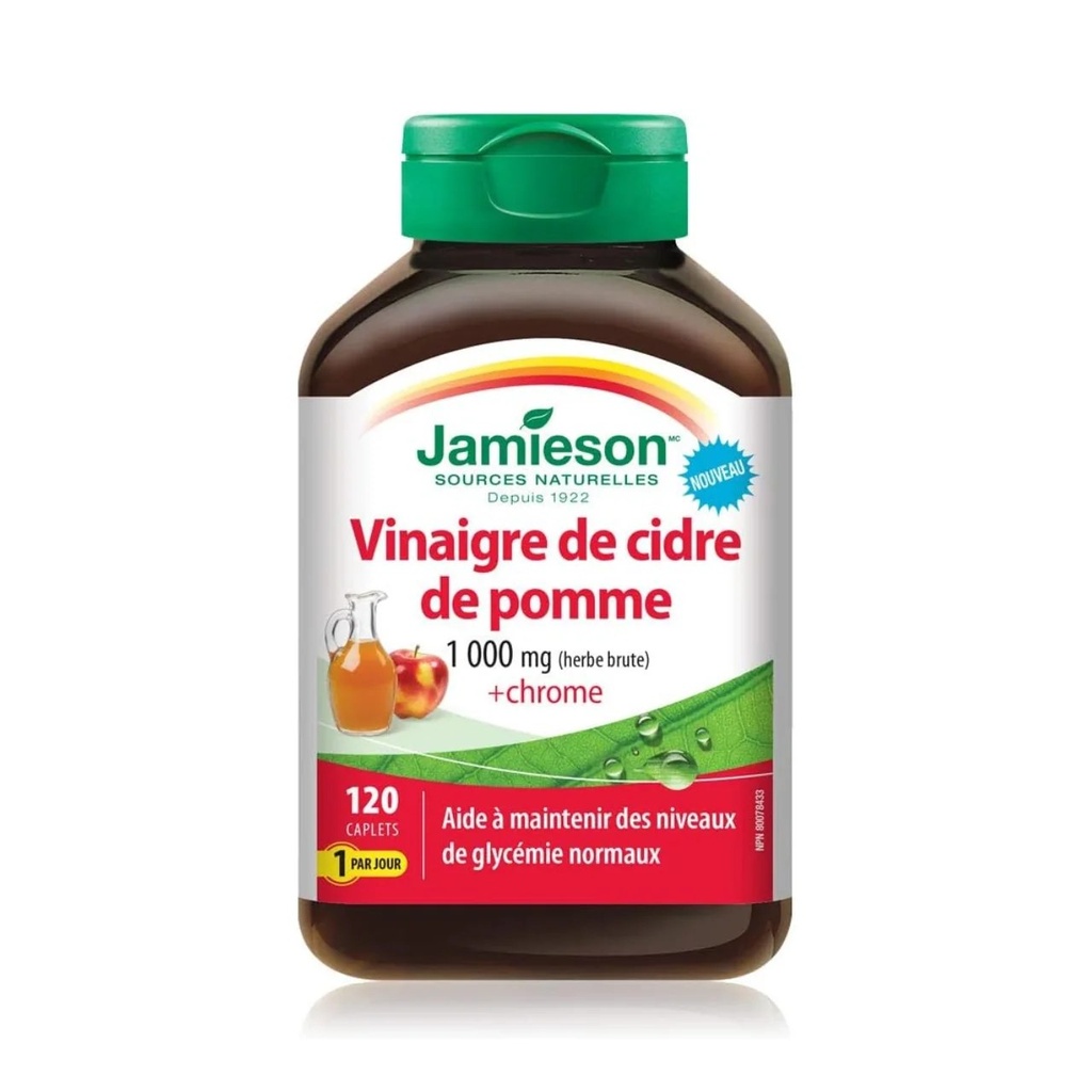 [JPR-0156] JAMIESON APPLE CIDER VINEGAR + CHROMIUM CAPLETS 120'S