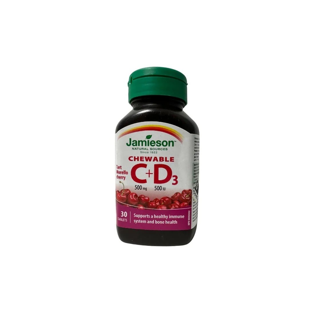 [JPR-0167] JAMIESON CHEWABLE C 500MG+D3 500IU TABLETS 30'S