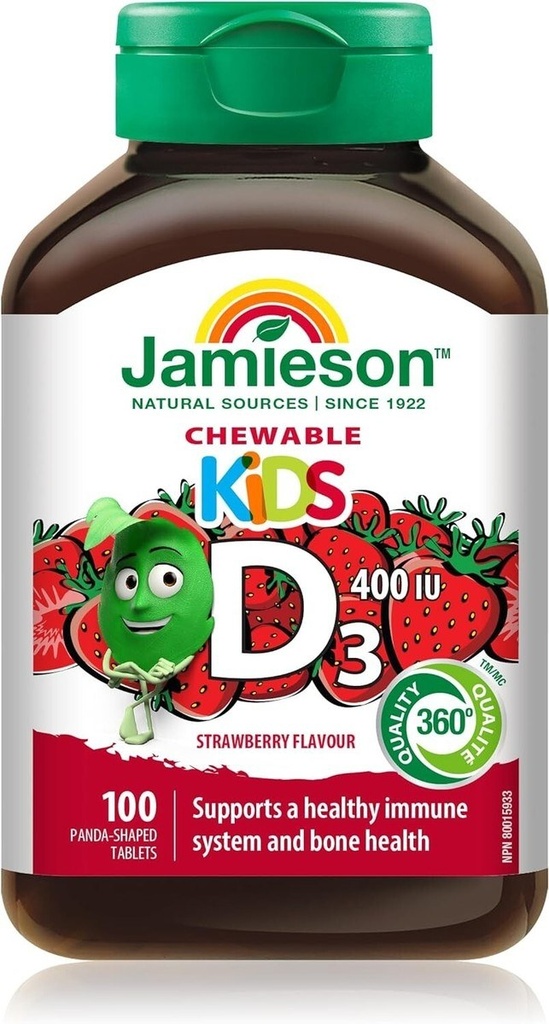 [JPR-0184] JAMIESON KIDS CHEWABLE D3 400IU TABLETS 100'S