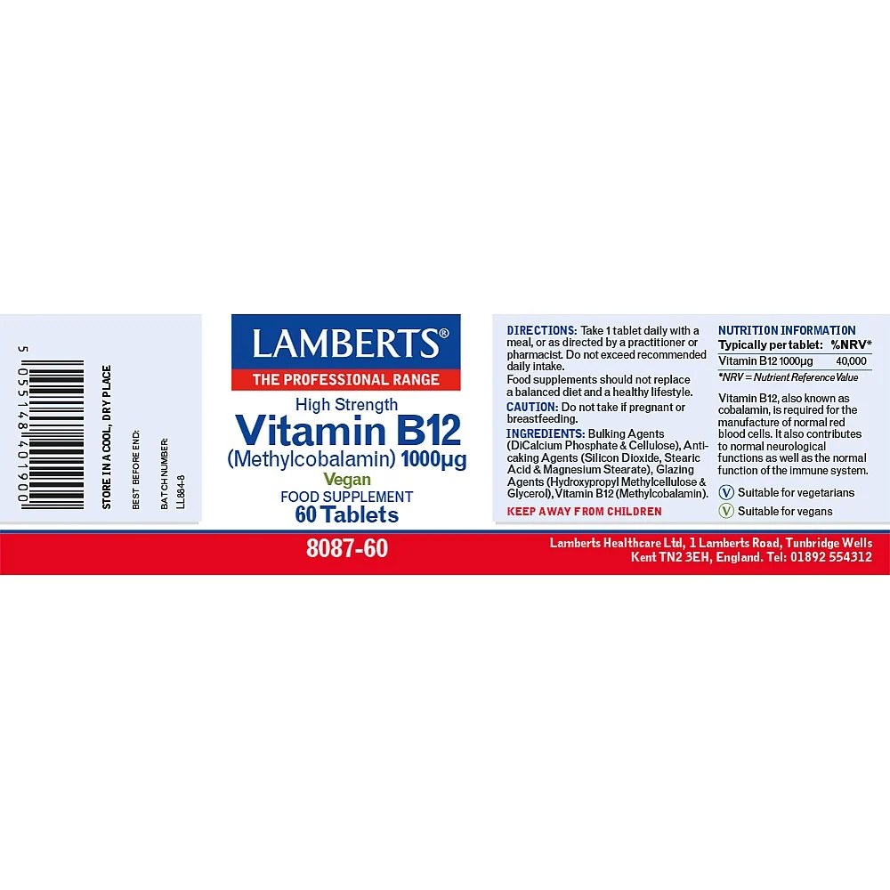 [JPR-0240] LAMBERTS VIT. B12 1000UG TABS 60`S