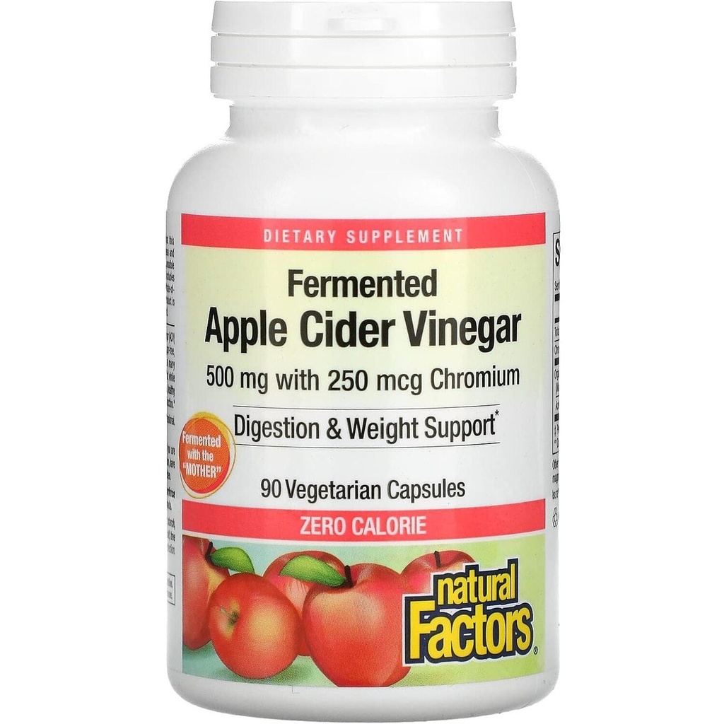 [JPR-0252] NATURAL FACTORS APPLE CIDER VINEGAR 500MG CAP 90