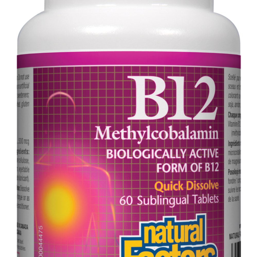 [JPR-0256] NATURAL FACTORS B12 METHYL 5000MCG SUBTAB 60