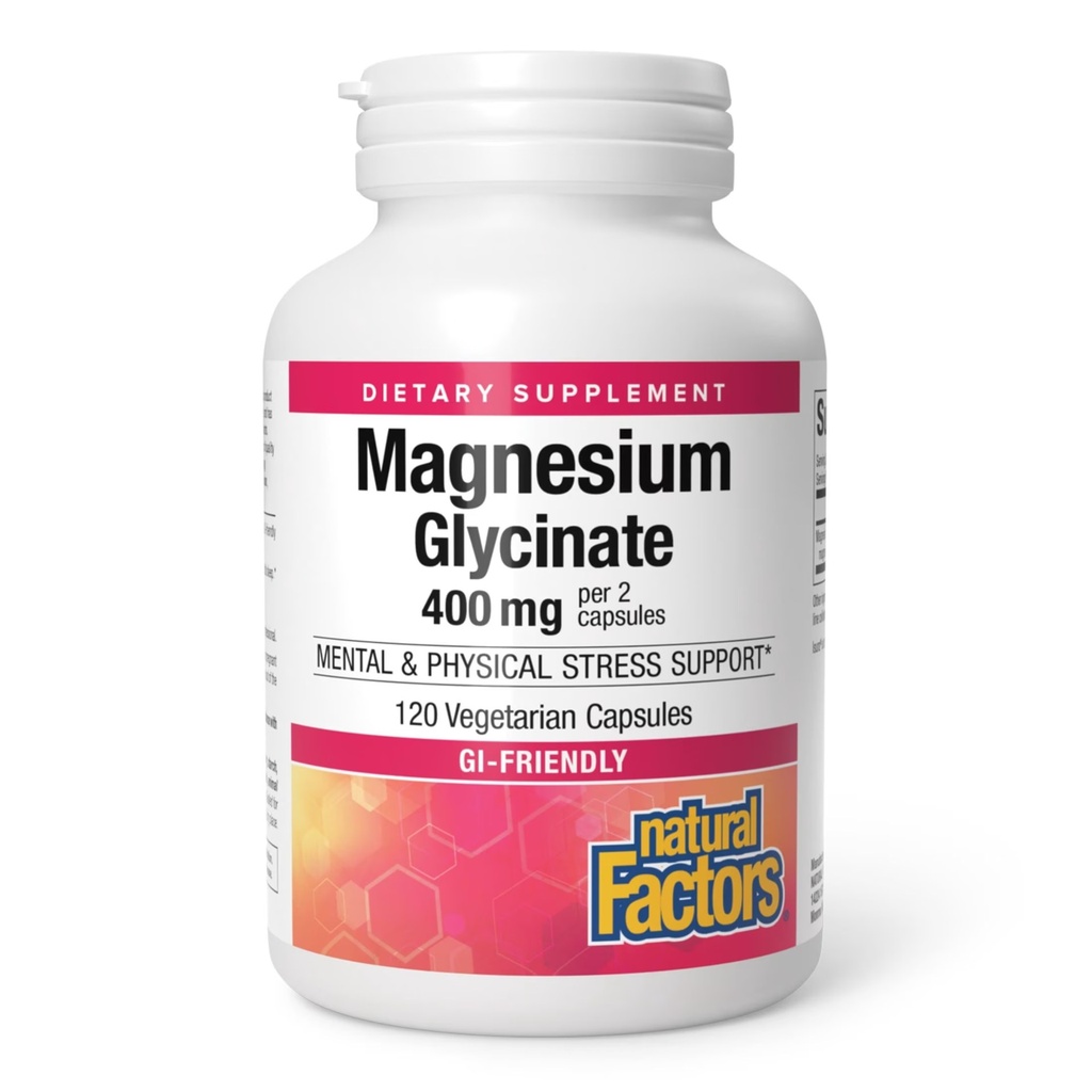 [JPR-0275] NATURAL FACTORS MAG BISGLY 200MG PURE VCAP 120