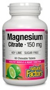 NATURAL FACTORS MAG. CITRATE 150MG, KEY LIME CHEWABLE TABS 60'S