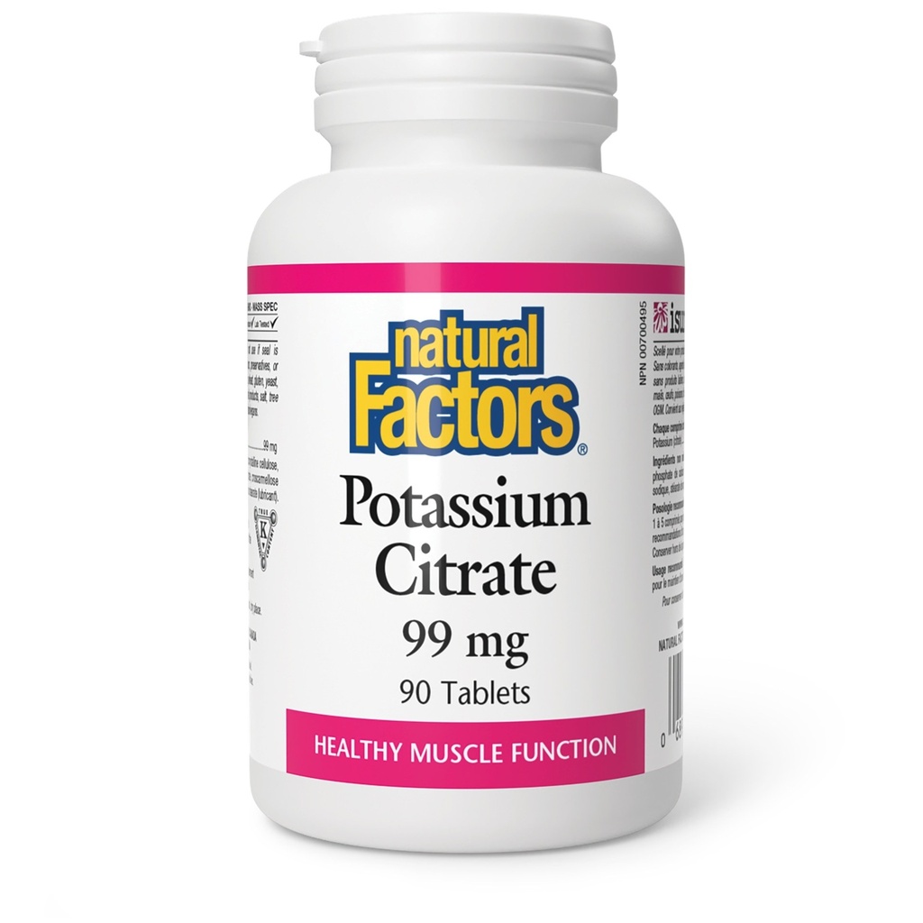 [JPR-0291] NATURAL FACTORS POTASSIUM CIT 99MG TAB 90'S