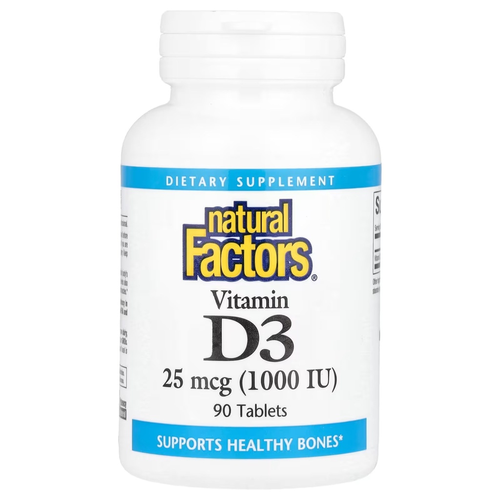 [JPR-0297] NATURAL FACTORS VIT D3 1000IU TAB 90