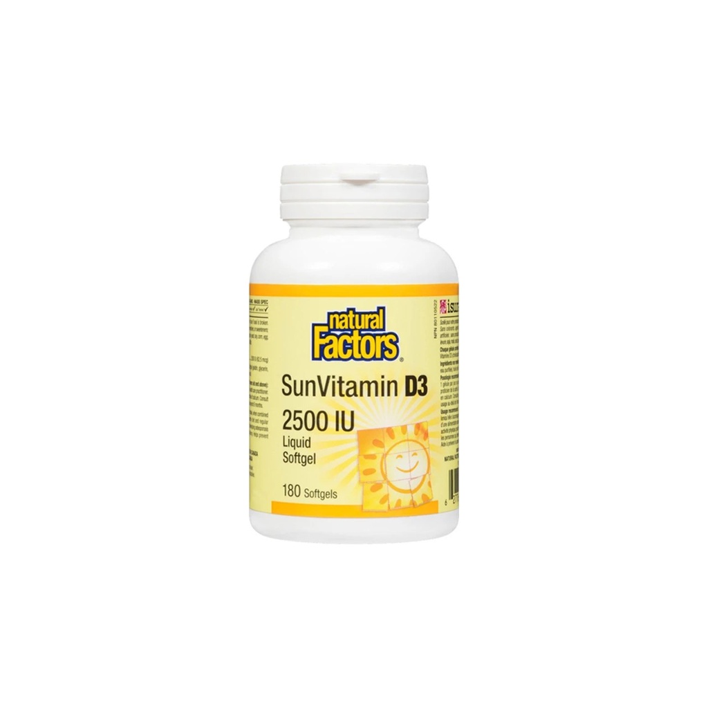 [JPR-0298] NATURAL FACTORS VIT D3-2500IU SG 180