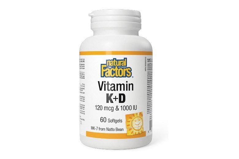 [JPR-0302] NATURAL FACTORS VITAMIN K+D 120MCG/1000 IU Sg60