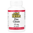 NATURAL FACTORS ZINC CIT 15MG TAB 90'S