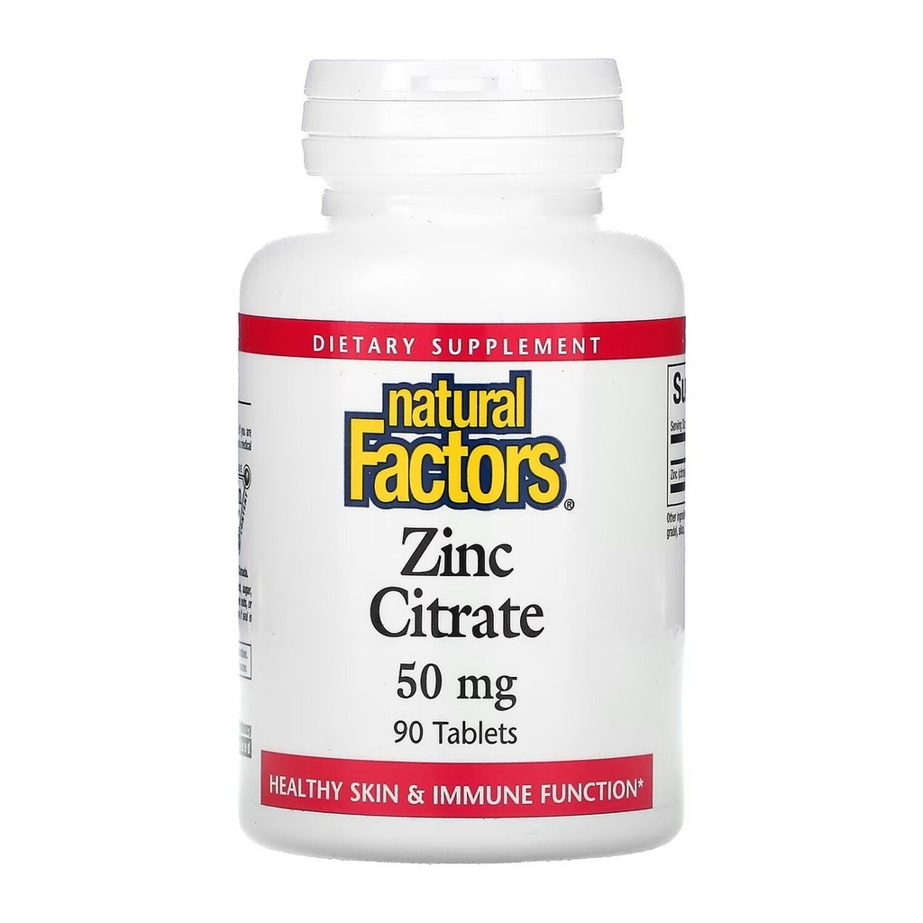 [JPR-0309] NATURAL FACTORS ZINC CIT 50MG TAB 90'S