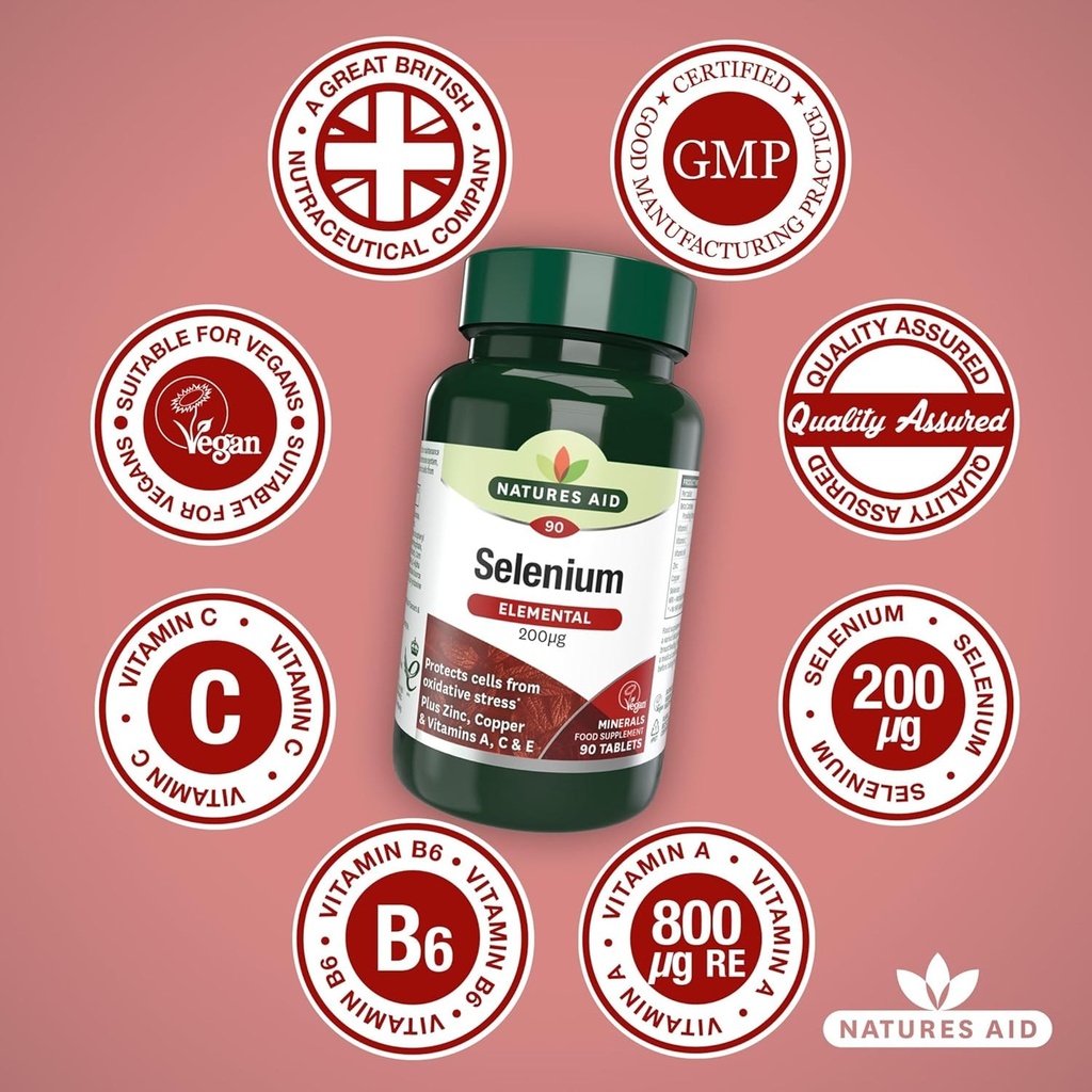 [JPR-0354] NATURE'S AID SELENIUM 200MCG (ELEMENTAL)+ ANTIOXIDANTS VEGAN 90'S