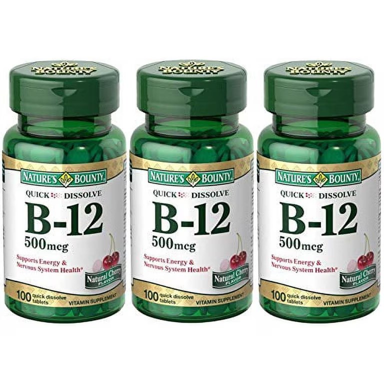[JPR-0372] NATURE'S BOUNTY B12 500MCG QUICK DISSOLVING TABS 100'S