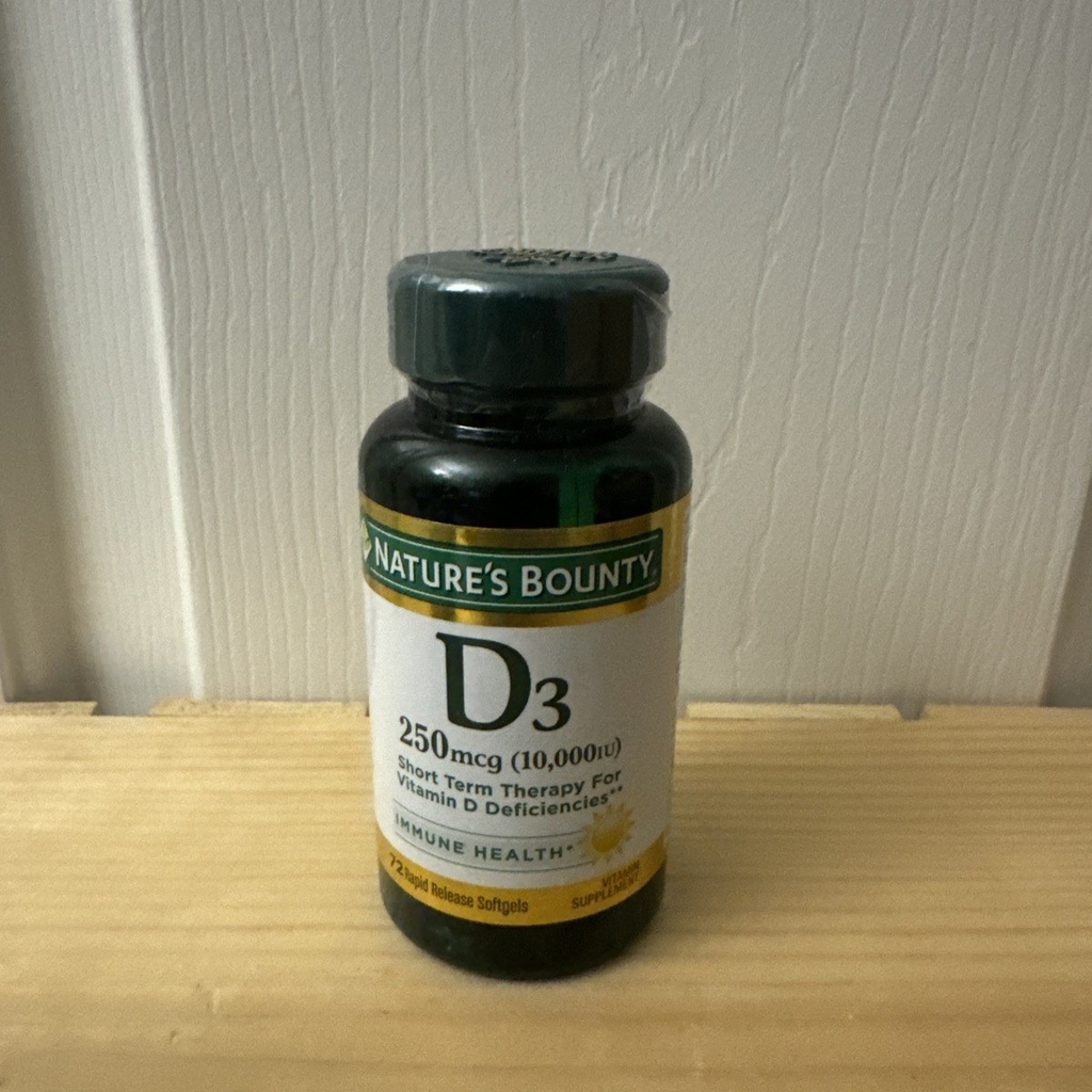 [JPR-0378] NATURE'S BOUNTY D3 250MCG (10,000IU) R.RELEASE 72'S