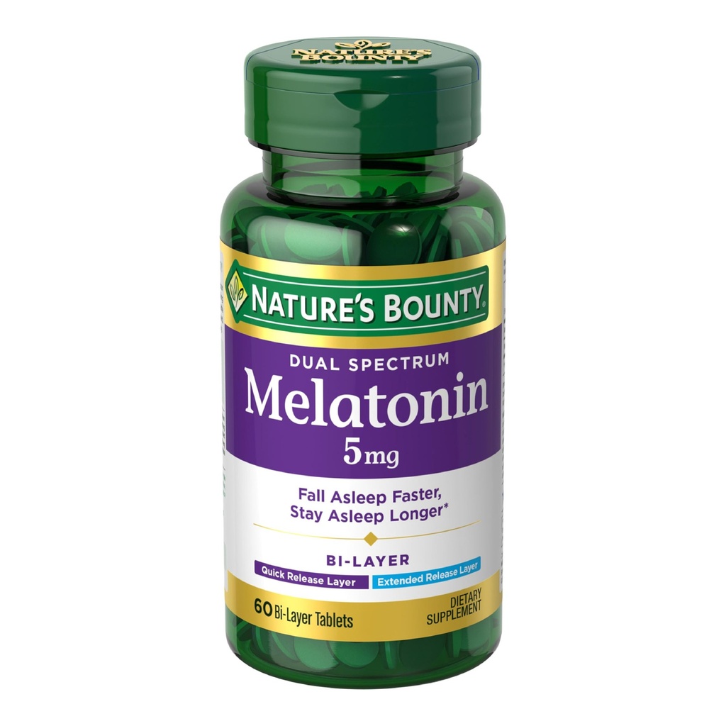 [JPR-0381] NATURE'S BOUNTY DUAL SPECTRUM MELATONIN 5MG BI-LAYER 60'S