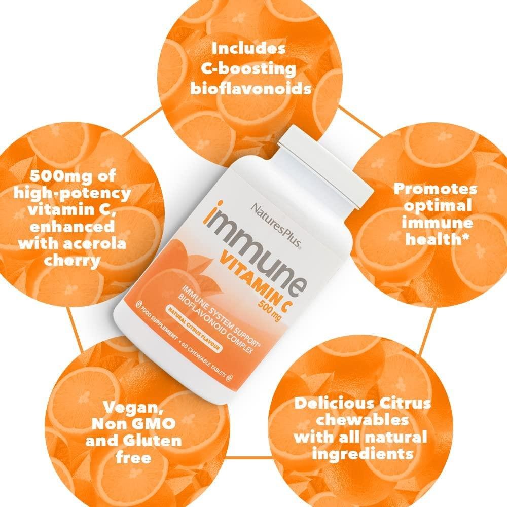 [JPR-0403] NATURES PLUS IMMUNE VITAMIN C 500MG CHEWABLE 100'S
