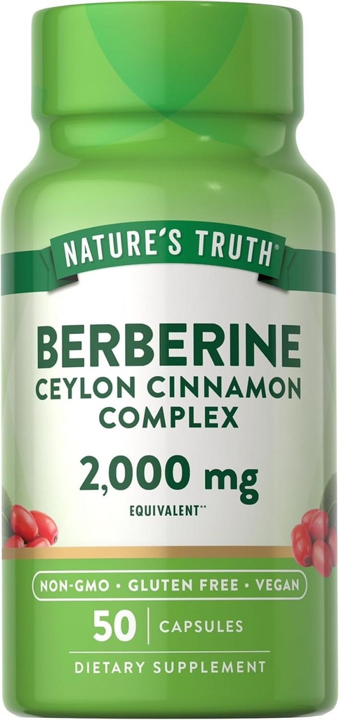 [JPR-0423] NATURE'S TRUTH BERBERINE CEYLON CINNAMON COMPLEX 2000MG CAPS 50'S