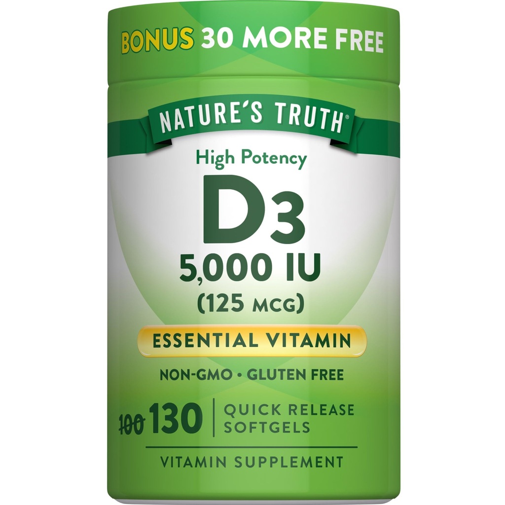 [JPR-0434] NATURE'S TRUTH D3 5000IU (125MCG) SOFTGELS 130'S