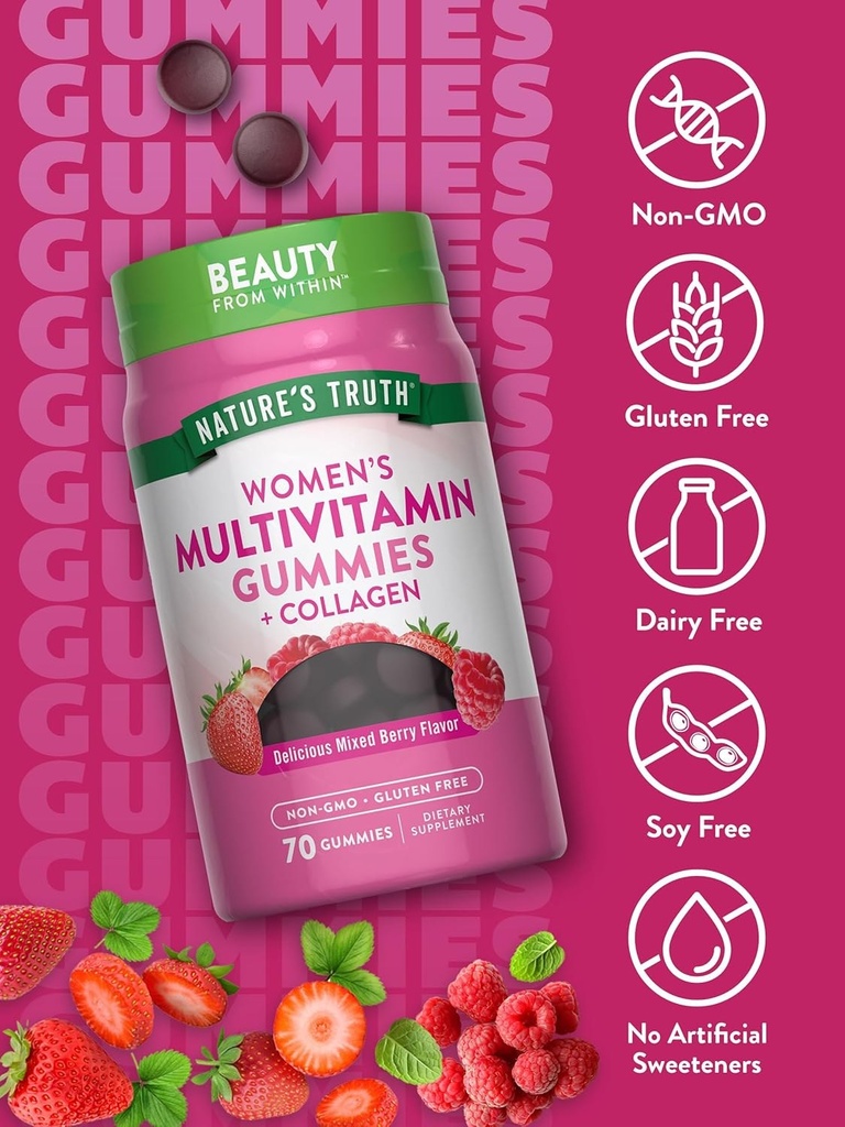 [JPR-0459] NATURE'S TRUTH WOMEN'S MULTIVITAMIN GUMMIES+COLLAGEN GUMMIES 70'S