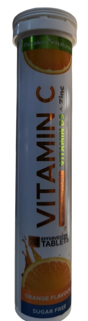 [JPR-0611] PANAKOS NATURALS EFFER VIT. C, D3, AND ZINC 20'S