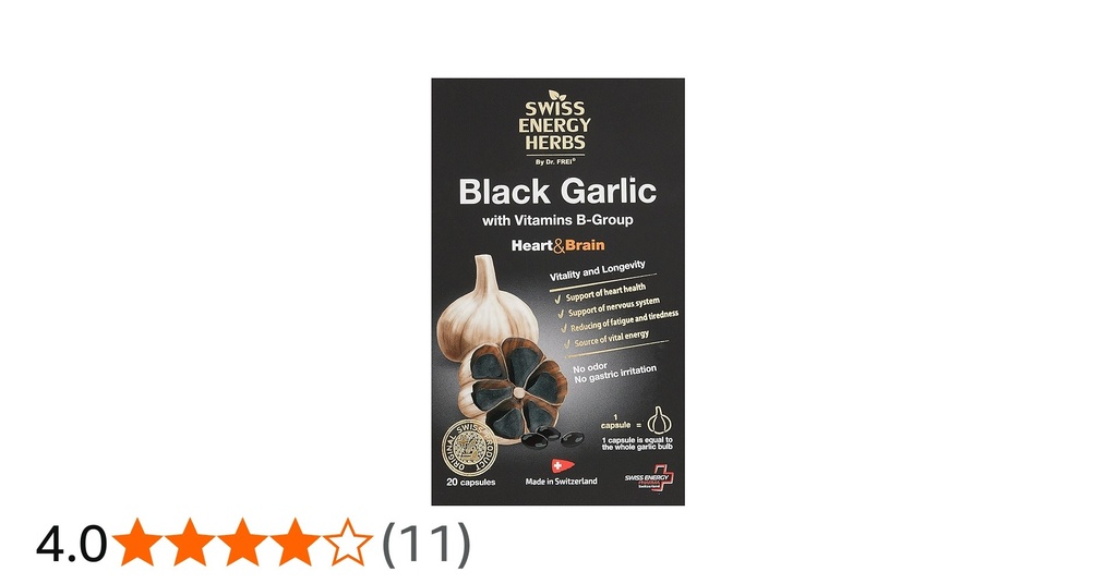 [JPR-0696] SWISS ENERGY HERBS BLACK GARLIC (WITH VIT B GRP) HERAT & BRAIN 20CAPS