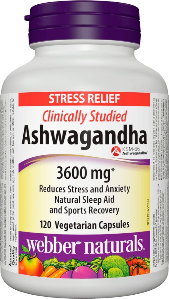[JPR-0929] WEBBER NATURALS ASHWAGANDHA (STRESS RELIEF) 3600MG VEG CAPS120'S