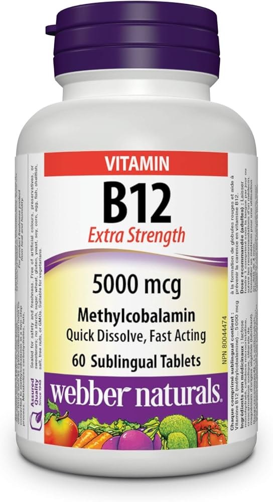 [JPR-0932] WEBBER NATURALS B12 METHYLCOBALAMIN 5000MCG SUBLINGUAL TABS 60'S