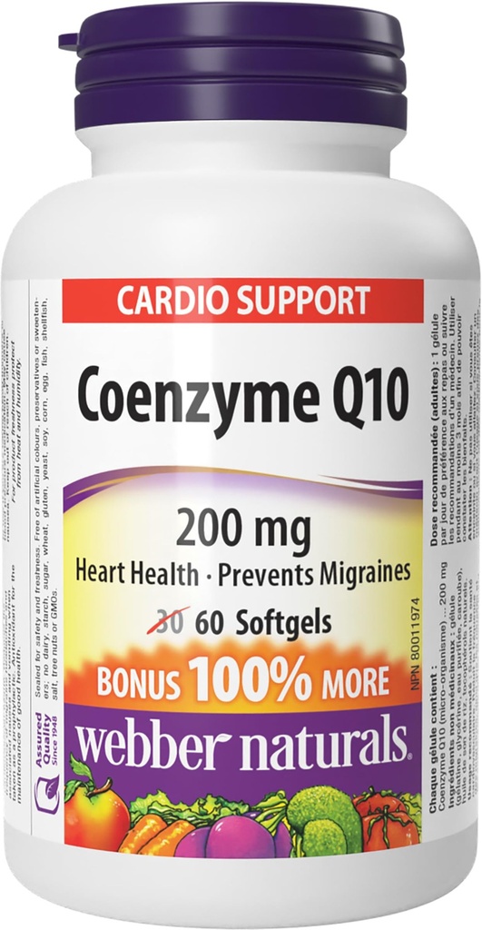 [JPR-0937] WEBBER NATURALS COENZYME Q10 200MG SOFTGELS 60'S