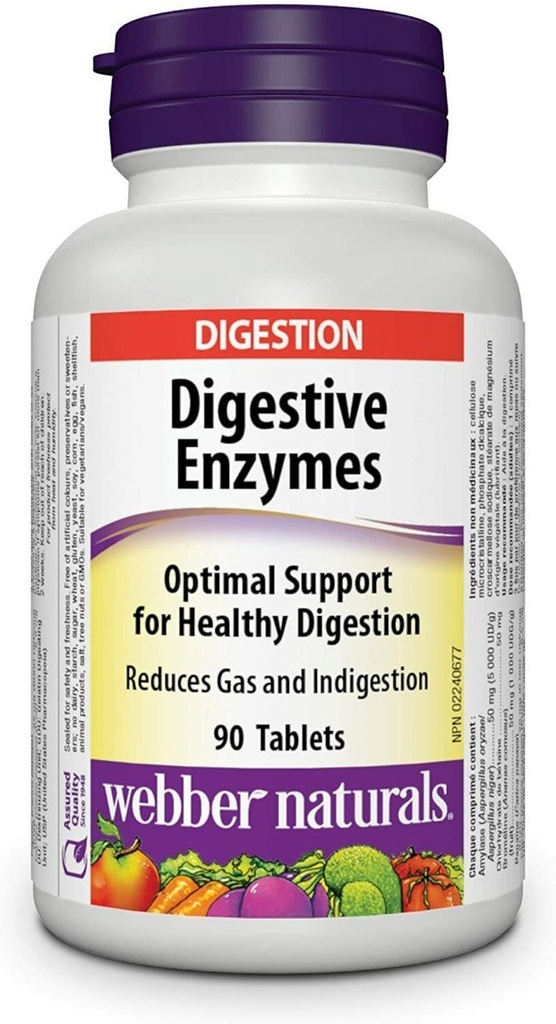 [JPR-0942] WEBBER NATURALS DIGESTIVE ENZYMES TABS 90'S