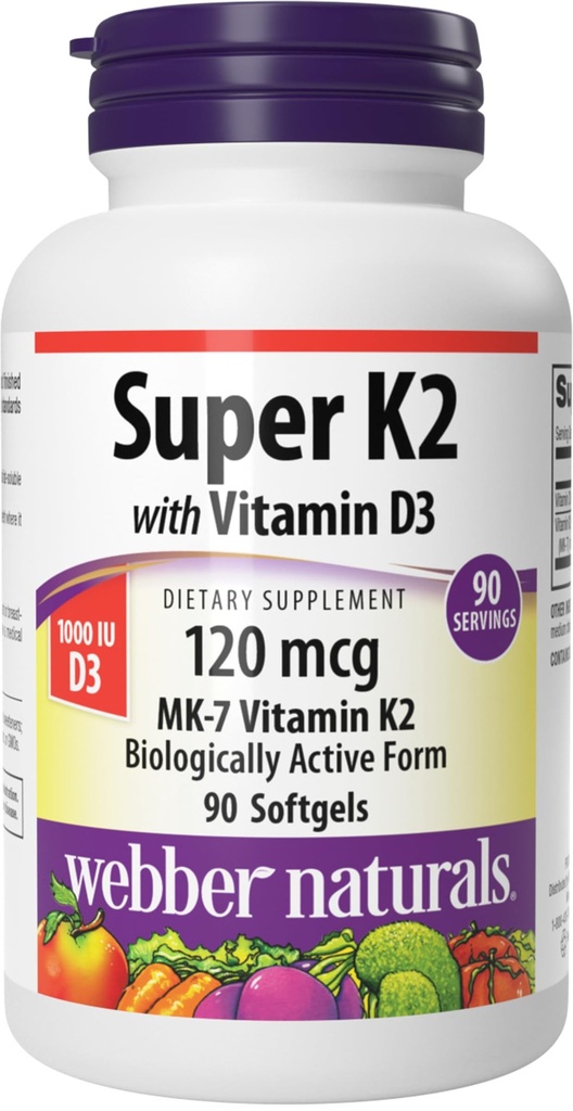 [JPR-0946] WEBBER NATURALS K2+D3 120MCG/1000IU SOFTGELS 60'S