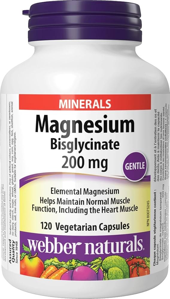 [JPR-0950] WEBBER NATURALS MAG. BISGLYCINATE 200MG VEG CAPS 120'S