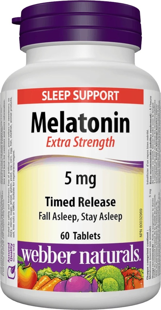 [JPR-0954] WEBBER NATURALS MELATONIN 5MG TIME RELEASE TABS 60'S