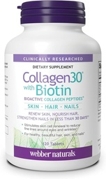 WEBBER NATURALS COLLAGEN 30 WITH BIOTIN TABS 120'S