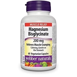 WEBBER NATURALS MAG. BISGLYCINATE 200MG VEG CAPS 60'S