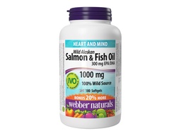 WEBBER NATURALS WILD ALASKAN SALMON AND FISH OIL 1000MG SOFTGELS 180'S